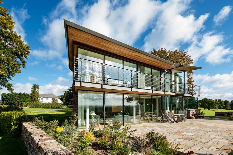 A glass-walled contemporary home on the Welsh Border